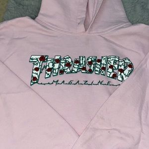 THRASHER Pink Hoodie Size L